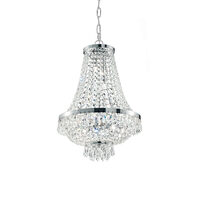 Candelabru clasic cromat decorat cu cristale 9xG9/4W, Caesar SP9 041827 Ideal Lux