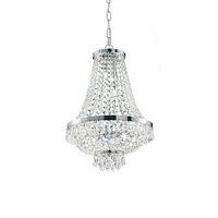 Candelabru clasic cromat decorat cu cristale 6xG9/4W, Caesar SP6 033532 Ideal Lux