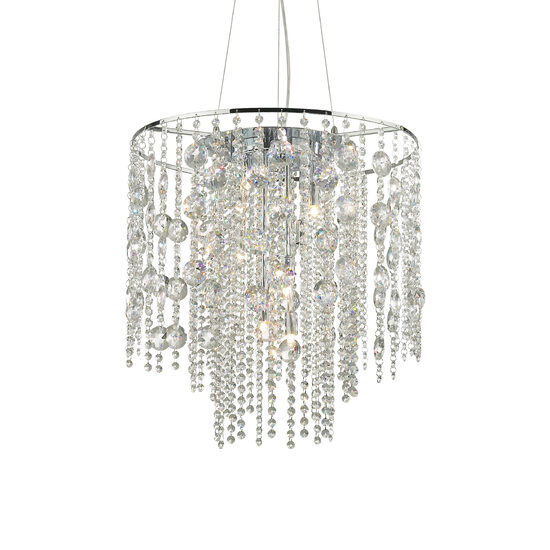 Lustra moderna cromata siraguri de cristale 10xG9/40W, Evasione SP10 044767 Ideal Lux