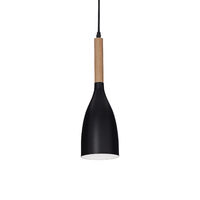 Lustra moderna neagra detaliu lemn natural 1xE24/40W, Manhattan SP1 110752 Ideal Lux