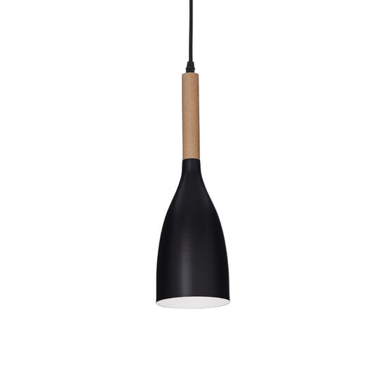 Lustra moderna neagra detaliu lemn natural 1xE24/40W, Manhattan SP1 110752 Ideal Lux