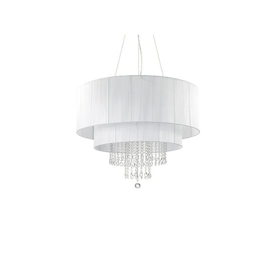 Lustra moderna cu cristale abajur textil 10xE27/60W, Opera SP10 165011 Ideal Lux