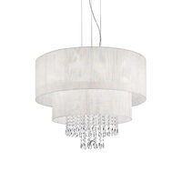 Lustra moderna cu cristale abajur textil 6xE27/60W, Opera SP6 068299 Ideal Lux