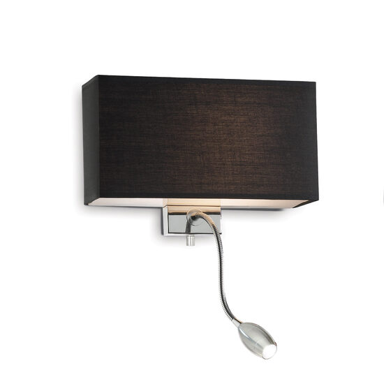 Aplica moderna neagra 1xE27/60W si LED 1.5W/50lm/3000K, Hotel AP2 035956 Ideal Lux