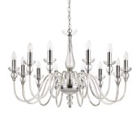 Candelabru cromat cu note venetiene 12xE14/40W, Doge SP12 168906 Ideal Lux