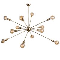Candelabru modern auriu, stil industrial, 12xE27/60W, Danaia 8227, Amplex