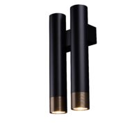 Aplica moderna neagra, dubla, stil industrial, 2xGU10/50W, Eido 8270, Amplex