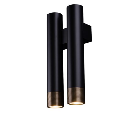 Aplica moderna neagra, dubla, stil industrial, 2xGU10/50W, Eido 8270, Amplex