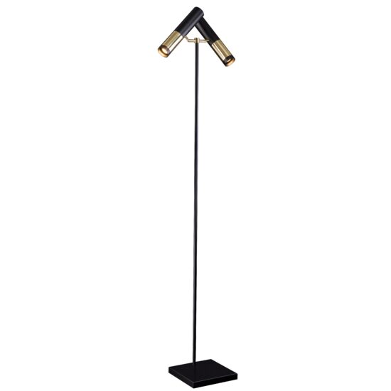 Lampadar modern, negru-auriu, 2xGU10/50W, Kavos 8378, Amplex