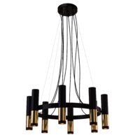 Candelabru modern, negru-auriu, 8xGU10/50W, Kavos 8372, Amplex