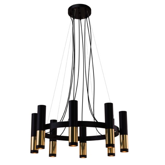 Candelabru modern, negru-auriu, 8xGU10/50W, Kavos 8372, Amplex