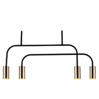 Candelabru modern negru-auriu, stil industrial, 4xGU10/25W, Vai 8839, Amplex