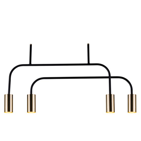 Candelabru modern negru-auriu, stil industrial, 4xGU10/25W, Vai 8839, Amplex