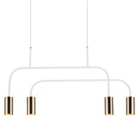 Candelabru modern alb-auriu, stil industrial, 4xGU10/25W, Vai 8840, Amplex