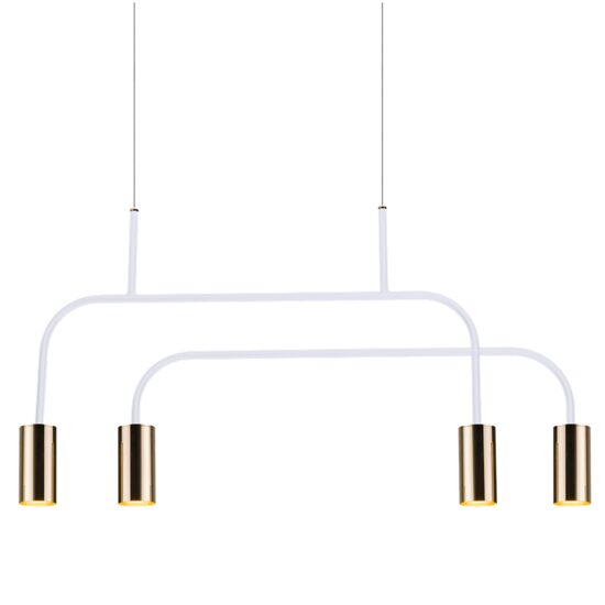 Candelabru modern alb-auriu, stil industrial, 4xGU10/25W, Vai 8840, Amplex
