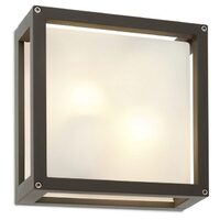 Aplica/Plafoniera exterior IP54 moderna gri 2xE27/42W, Brick Glass 9892 Redo