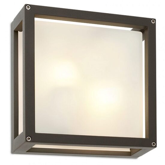 Aplica/Plafoniera exterior IP54 moderna gri 2xE27/42W, Brick Glass 9892 Redo