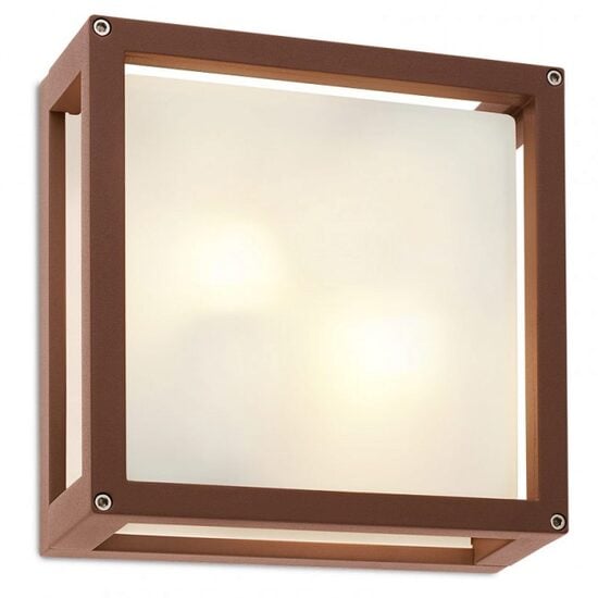 Aplica/Plafoniera exterior IP54 moderna ruginie 2xE27/42W, Brick Glass 9893 Redo