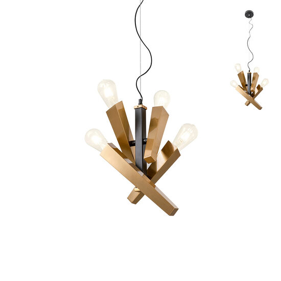 Lustra moderna, neagra-aurie, 4xE27/42W, Galea IGL P4 06 12, Incanti