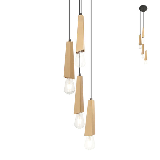 Lustra moderna, neagra-aurie, 4xE27/42W, Galea IGL PR4 06 12, Incanti