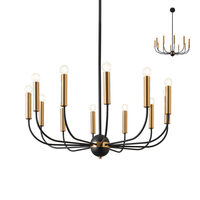 Candelabru modern, negru-auriu, 12xE14/28W, Konig IKN C12 06 12, Incanti