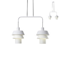 Lustra moderna alba abajururi sticla 2xE27/42W, Taipi 01-1351 Redo