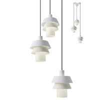 Lustra moderna alba abajururi sticla 3xE27/42W, Taipi 01-1352 Redo