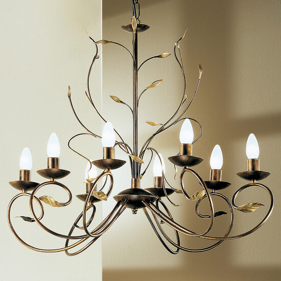 Candelabru clasica maro antichizat 8xE14/40W, Luca LU 1571/8 Antik Orion