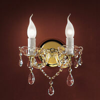 Aplica clasica aurie semicristale 2xE14/40W, Marie Claire WA 2-521/2 Gold Orion