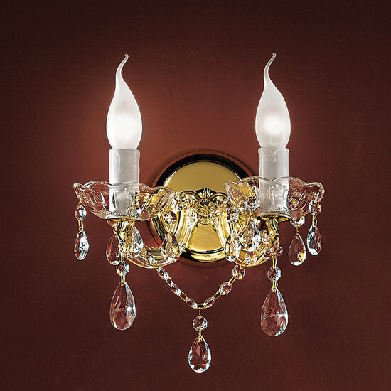 Aplica clasica aurie semicristale 2xE14/40W, Marie Claire WA 2-521/2 Gold Orion
