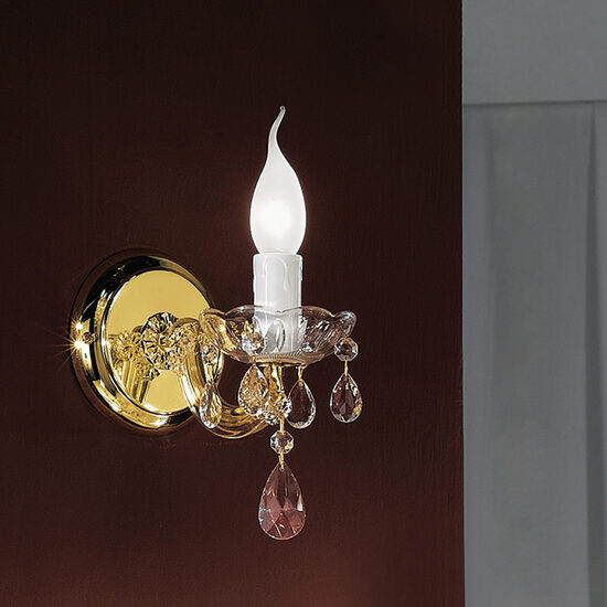 Aplica clasica aurie semicristale 1xE14/40W, Marie Claire WA 2-521/1 Gold Orion
