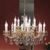 Candelabru clasic auriu semicristale 15xE14/40W, Marie Claire LU 2243/10+5 Gold Orion