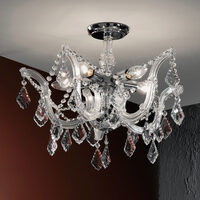 Plafoniera clasica argintie semicristale 5xE14/40W, Theresa DL 7-595/5 MT-Silber Orion