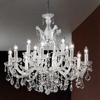 Candelabru clasic argintiu semicristale 12xE14/40W, Theresa LU 2391/8+4 MT-Silber Orion