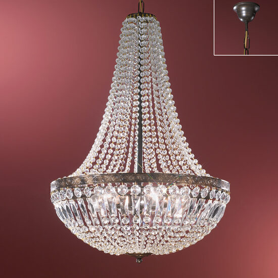Lustra clasica semicristale 6xE27/60W, Arila HL 6-1497/6 Antik Orion