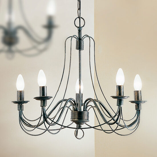 Candelabru florentin antichizat negru 5xE14/40W, Vela LU 1531/5 Antik Orion