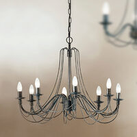 Candelabru florentin antichizat negru 8xE14/40W, Vela LU 1531/8 Antik Orion