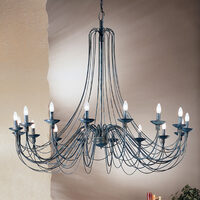 Candelabru florentin antichizat negru 16xE14/40W, Vela LU 1531/16 Antik Orion