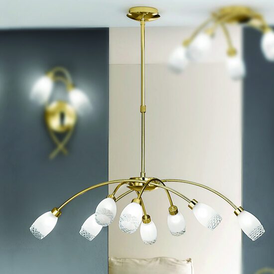 Candelabru modern auriu 8xG9/28W, Carla LU 1672/8 MS Orion