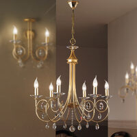 Candelabru modern cristal auriu 6xE14/40W, Giada LU 1670/6 Gold-matt Orion