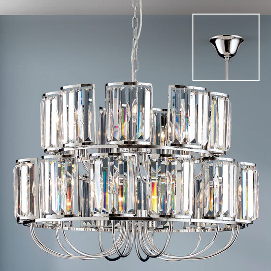 Lustra moderna cristal cromata 21xE14/40W, Gstaad LU 2414/21 Chrom Orion