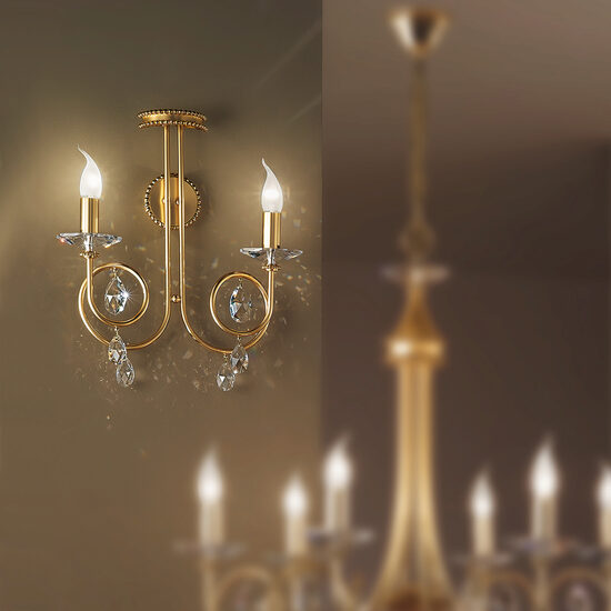Aplica moderna cristal aurie 2xE14/40W, Giada WA 2-1136/2 Gold-matt Orion
