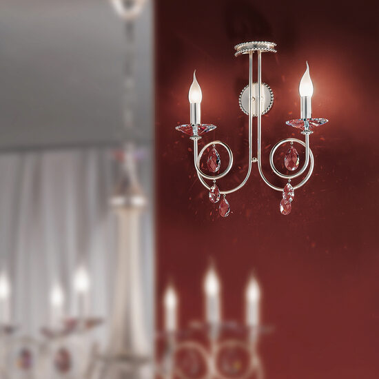 Aplica moderna cristal argintie 2xE14/40W, Giada WA 2-1136/2 Silber-matt Orion