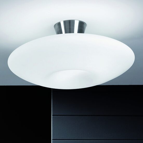 Plafoniera cromata 2xE27/60W, Blanc DL 7-566/2 Satin/Opal Orion