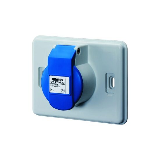 Priza industriala 16A, 2P+E, 220V, IP44, Gewiss SYSTEM, GW26420