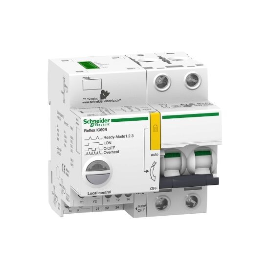 Intreruptor automat cu comanda integrata Reflex iC60n, 25A, 2P, curba B, Schneider Electric ACTI9 A9C61225