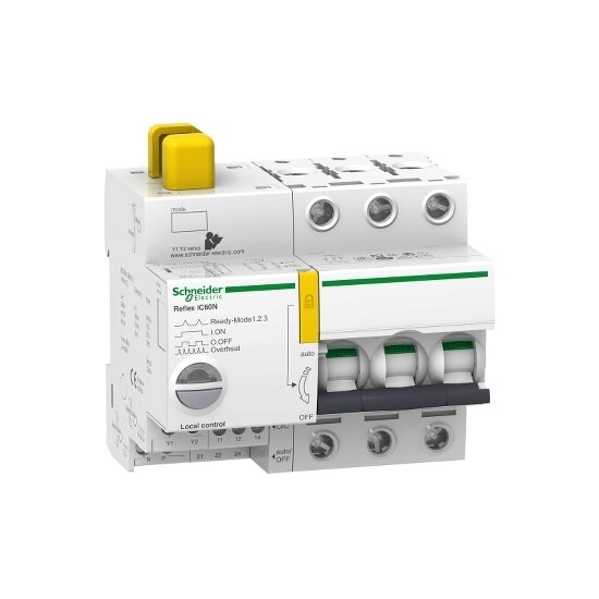 Intreruptor automat cu comanda integrata Reflex iC60n, 25A, 3P, curba C, Schneider Electric ACTI9 A9C62325