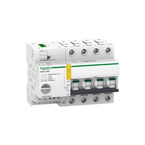 Intreruptor automat cu comanda integrata Reflex iC60n, 25A, 4P, curba C, Schneider Electric ACTI9 A9C62425
