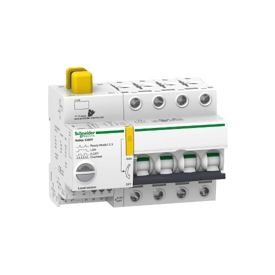 Intreruptor automat cu comanda integrata Reflex iC60h ti24, 25A, 4P, curba C, Schneider Electric ACTI9 A9C65425