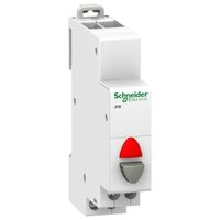 iPB buton gri, 1NC, indicator luminos rosu, 110-230V c.a., Schneider Electric ACTI9 A9E18037